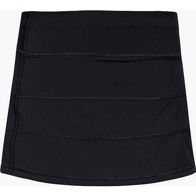 Lululemon Womens Black Pace Rival Mid-rise Stretch Recycled-polyester Mini Skirt 10 - BLACK