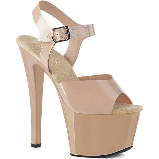 (UK 10/EU 43/US 13) Pleaser Womens Sandals SKY-308N Cream (Jelly-Like) TPU/Cream