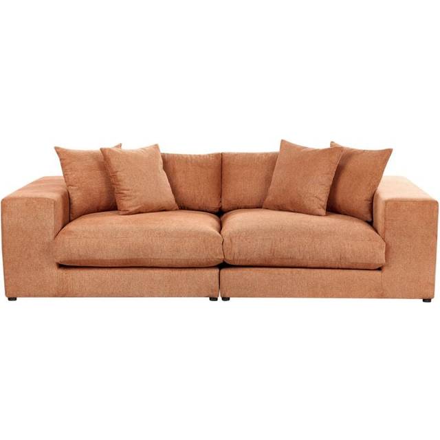 Beliani 3 Seater Sofa Orange Glorvika Ii, Orange