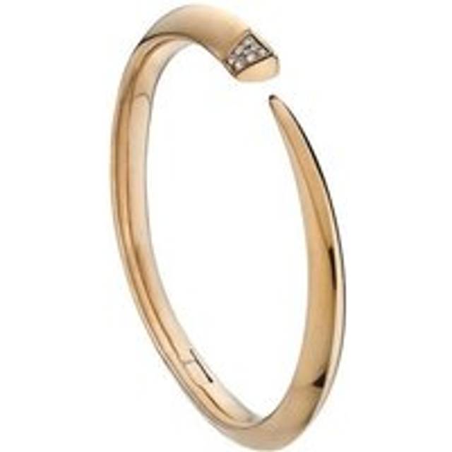 Shaun Leane Sabre 18ct Rose Gold Plated Sterling Silver Diamond Tusk Bangle D - S