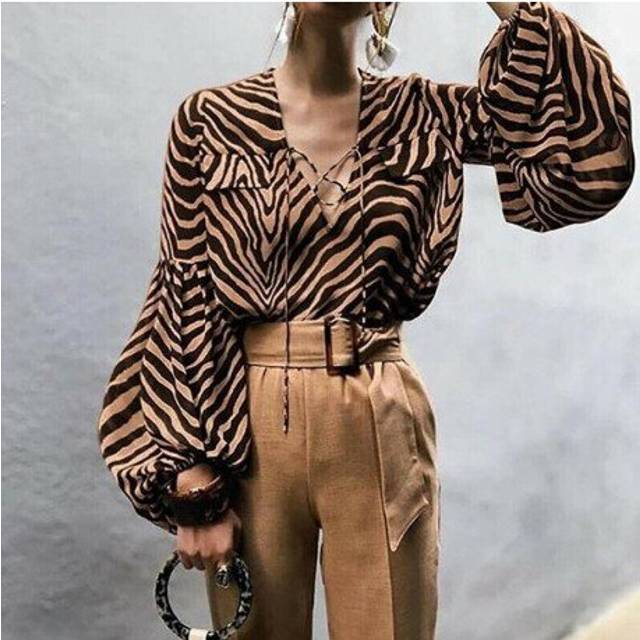 (2XL, White dot) Casual Office Lady Long Sleeve Loose Blouse Polka Dot Striped Leopard Printed V Neck Loose Blouse Tops Irregular Hem Shirts
