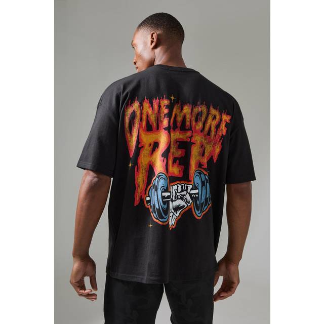 Man Active One More Rep Graphic Oversized T-shirt - Black - L
