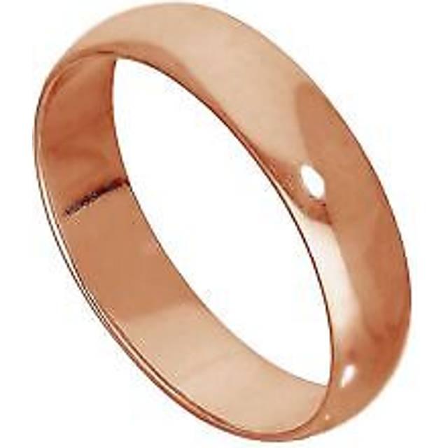 Rose Gold Plated Sterling Silver 5mm D Shaped Wedding Band Ring Size I - Z+5