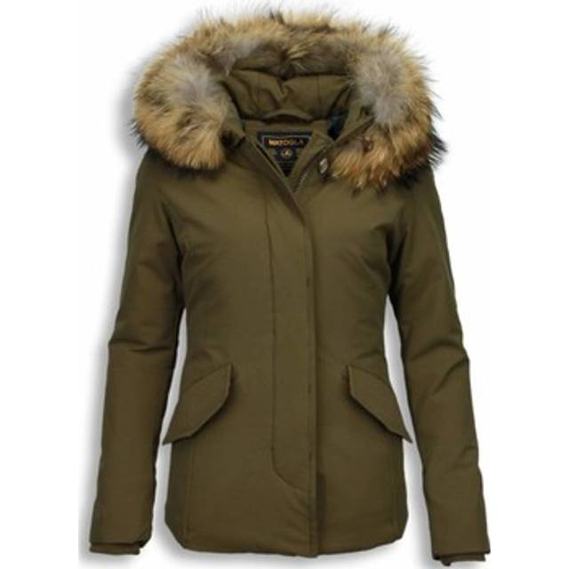 Matogla, Jacka, Dam, S, Bomull, Pälsjacka med Stor Pälskrage - Kort Wooly Jacka - 5898G