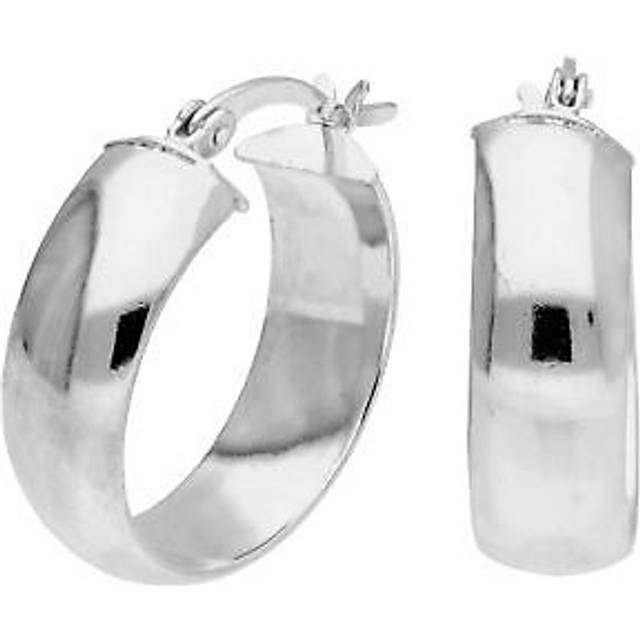 Sterling silver chunky creole 20mm hoop earrings