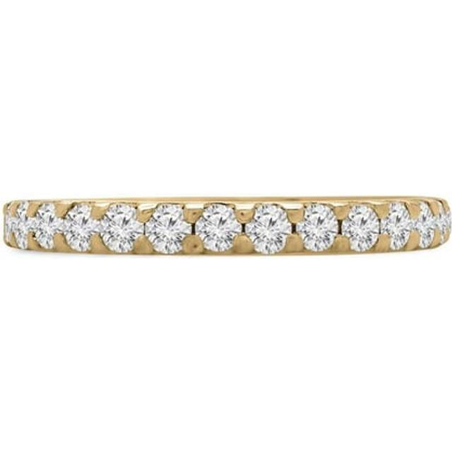 Majesty Diamonds MD230303-4 0.63 CTW Round Diamond 0.75 Way Semi-Eternity Anniversary Wedding Band Ring in 14K Yellow Gold - Size 4