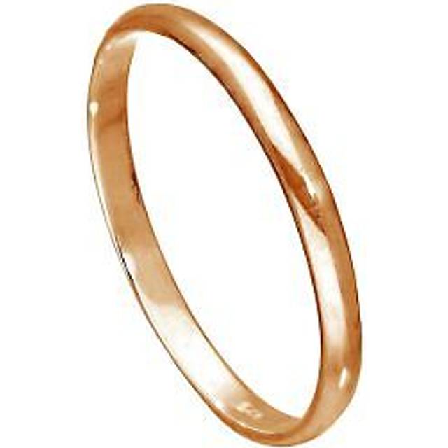 Rose Gold Plated Sterling Silver 2mm Wedding Band Ring Sizes E-w