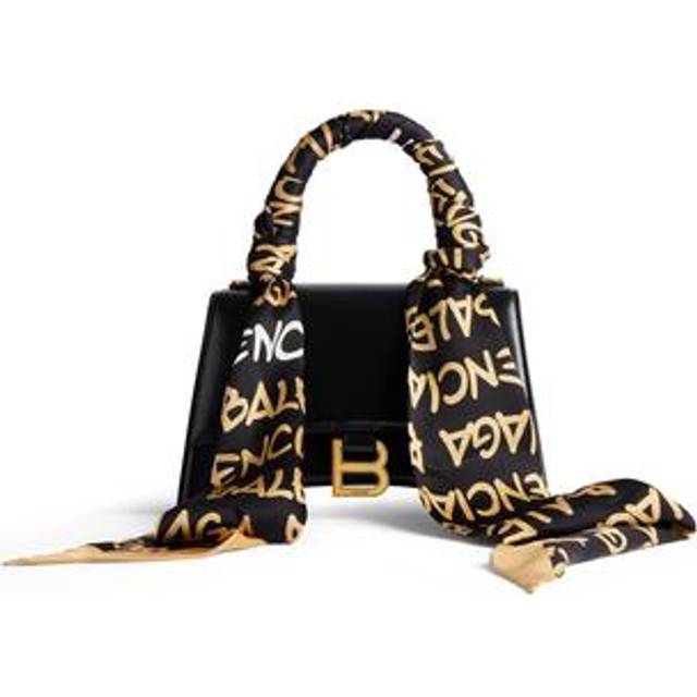 Balenciaga Hourglass Small handbag - Black - Unisex - Calfskin, Silk
