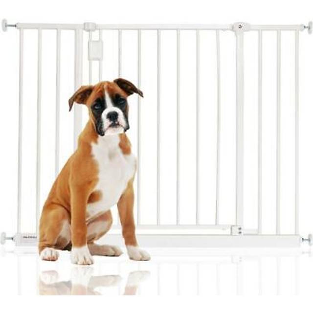 Bettacare - Extra Wide Hallway Dog Gate, 103cm - 109cm, White, Pressure Fit Pet Gate, Puppy Safety Barrier