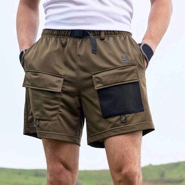 SHEIN Men&#39;s Color Block Patchwork Outdoor Workwear Shorts, Summer