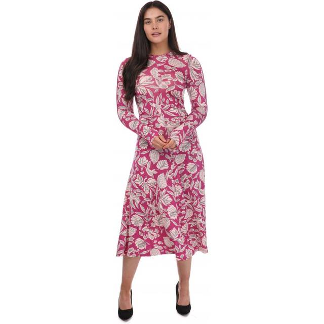 Ted Baker Womens Aloria Skimming Midi Dress in Pink Viscose - Size 10 UK