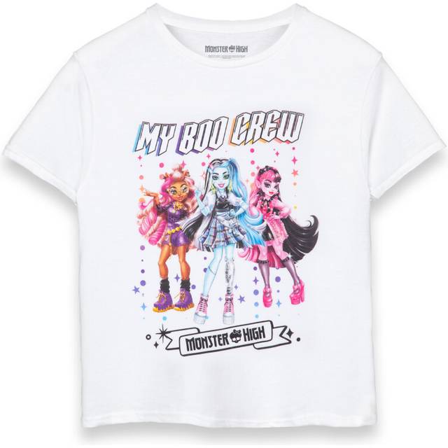 (9-10 Years) Monster High Short Sleeved T-Shirt (Girls White)