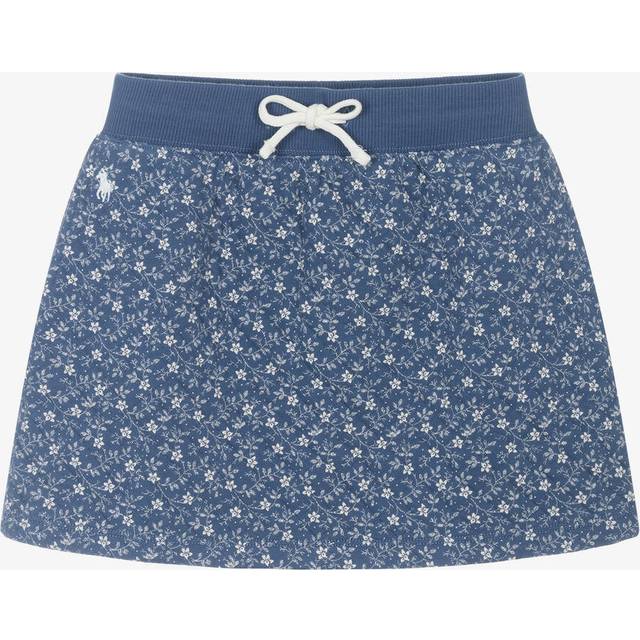 Polo Ralph Lauren Girls Blue Kids Girls&#39; Floral-print Quilted Stretch-cotton Skirt L