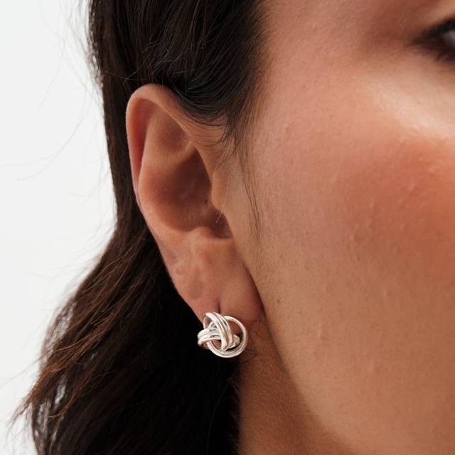 Simply Silver Simply Silver Sterling Silver 925 Polished Knot Stud Earrings