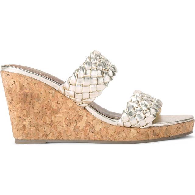 KG Kurt Geiger Dane Woven Leather Wedged Sandals