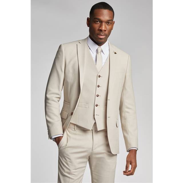 Antique Rogue Slim Fit Ecru Texture Men's Suit Jacket - Beige - 38L