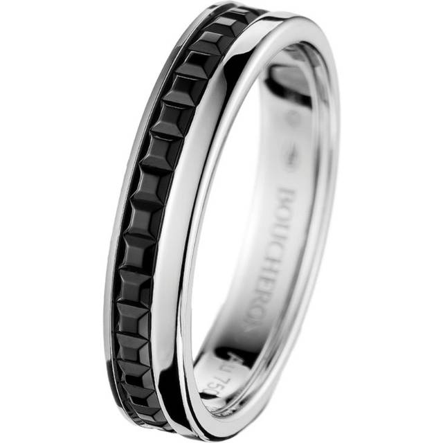 Boucheron Womens White Quatre Black Edition 18ct White-gold Wedding Band 47mm - WHITE