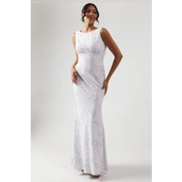 Printed Cowl Back Bridesmaid Dress - Lilac Haze - 10