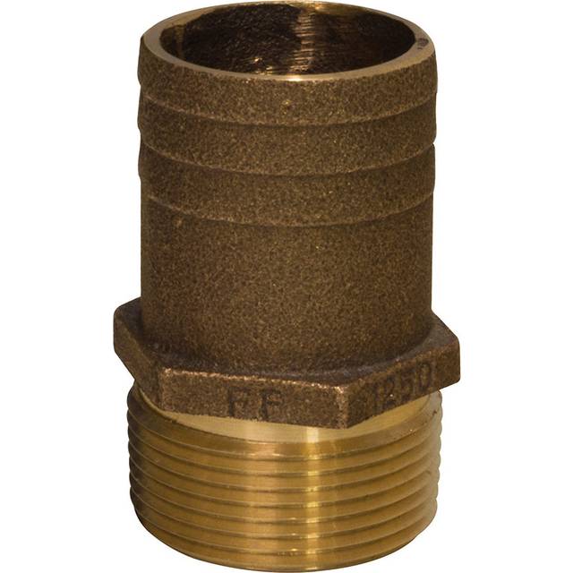 "GROCO 1/2"" NPT x 3/4"" Bronze Full Flow Pipe to Hose Straight Fitting"