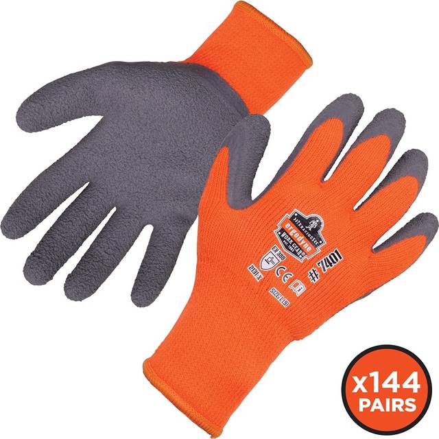 ProFlex 17894 Coated Lightweight Winter Work Gloves, Orange - Large