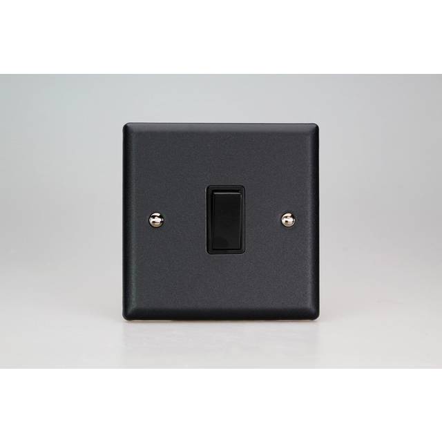 Varilight Urban 1G 20A DP Rocker Switch Matt Black (Standard Plate)