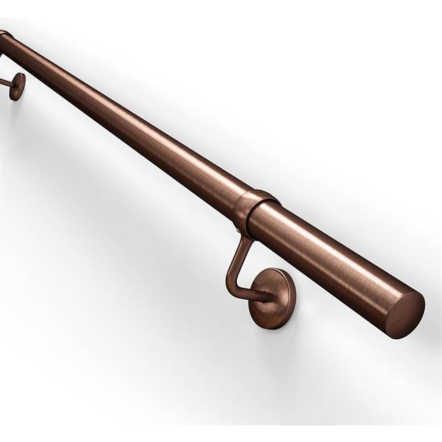 Rothley Antique Copper Stair Handrail Shallow Cap 2 Pack - Brown - 4 x 1.5 x 1.5cm