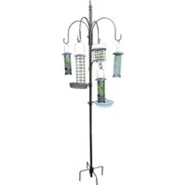 Metal Bird Feeding Station with 5 Feeders & Matching Stabiliser Stand