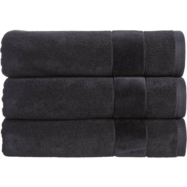 'Prism' Bold Luxury 100% Turkish Cotton Towels - Black - Bath Sheet