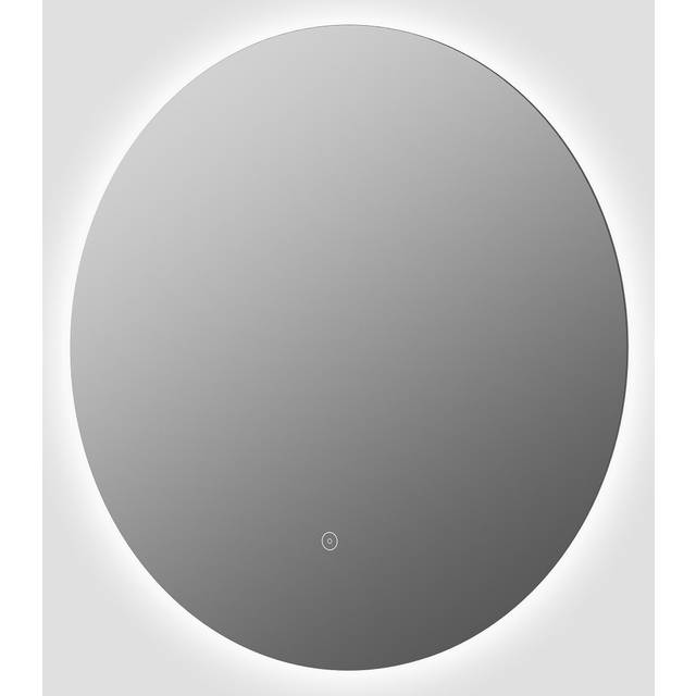 Round Backlit Heated Bathroom Mirror with Lights 600mm - Luna - Silver