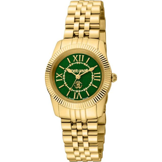 Roberto Cavalli, Accessoarer, Dam, ONE Size, Elegant Analog Stålklocka - yellow (ONE SIZE)