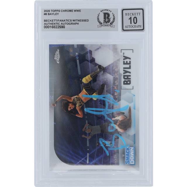 Bayley WWE Autographed 2020 Topps Chrome Blue Paint #8 Beckett Fanatics Witnessed Authenticated 10 Card