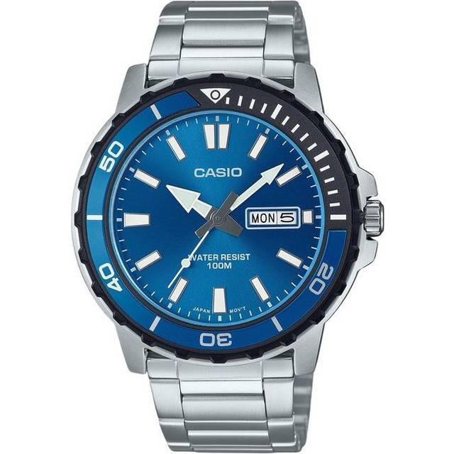 Casio Standard Analog Stainless Steel Blue Dial Quartz MTD-125D-2A1V 100M Men's Watch