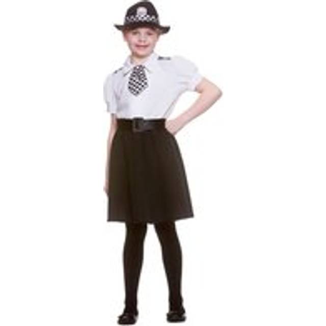 Girls Police Officer Costume WPC Hat Tie Uniform Fancy Dress - S (3-4 years)