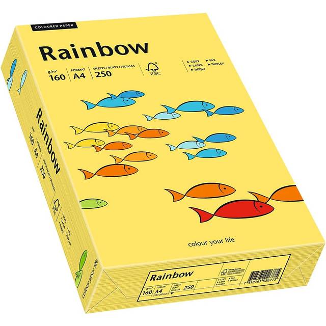 Papper Rainbow A4 160g intensivgul 250st/paket