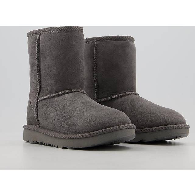 UGG Kids Classic Ii Grey Sheepskin Ankle Boots, 12 Youth - 12 youth