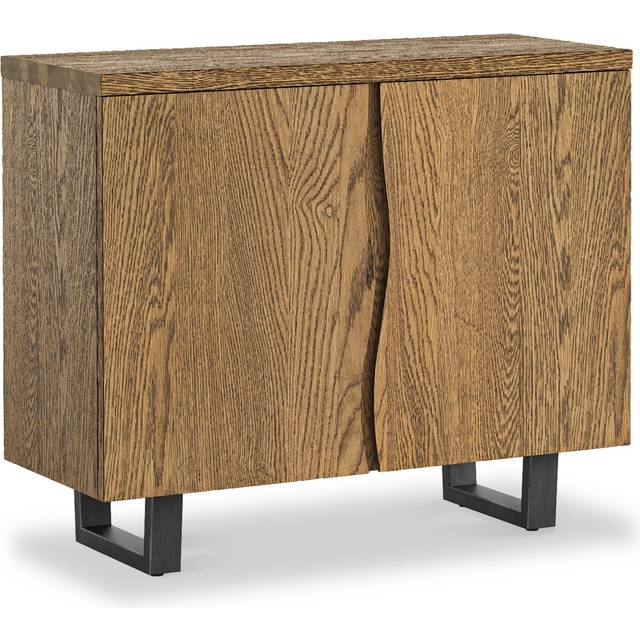 Isaac Oak Small Sideboard Cabinet w/ Industrial Metal Legs | Roseland