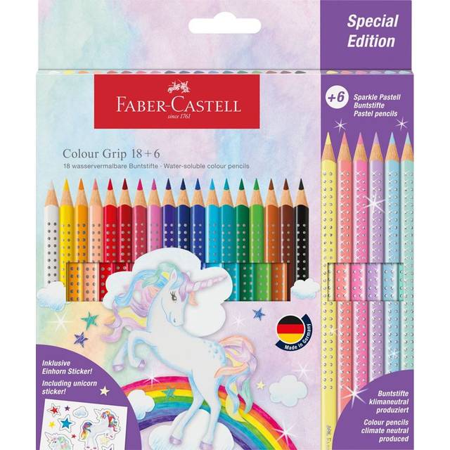 Colour Grip Pencils, Unicorn Special Edition, 18 Grip + 6 Sparkle Pastel Pencils