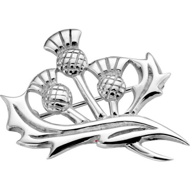 Sterling Silver Thistle Triple Brooch Crafted in Scotland 35mm