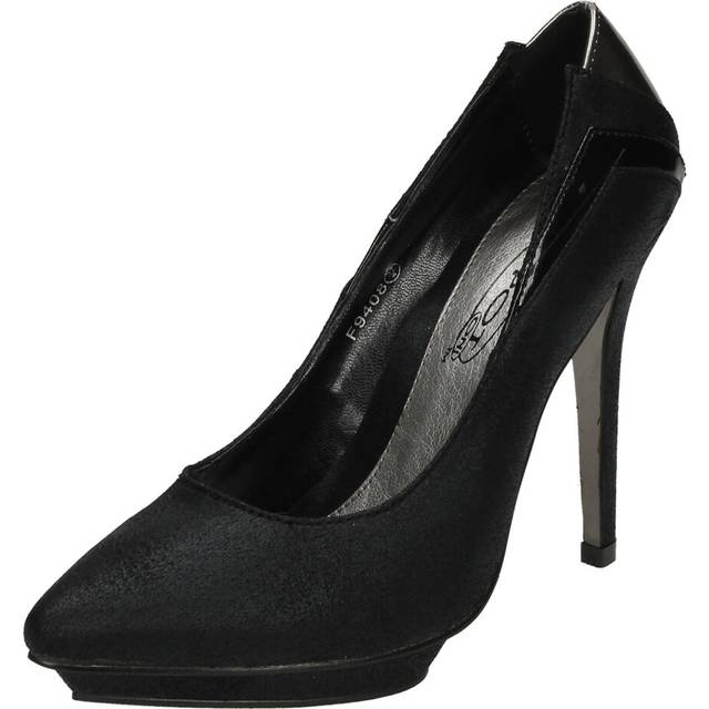 Ladies spot on pointed toe platform heels