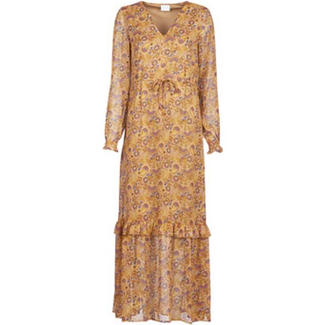 Vila  Long Dress VIFALIA  - UK 6 - Brown - UK 6