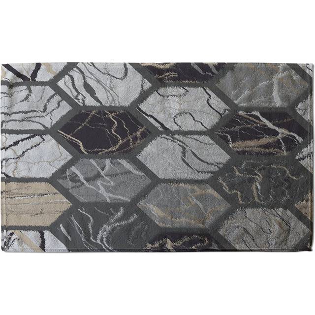 Hexagon Marble Designer Tea Towel (60cm L X 40cm W)
