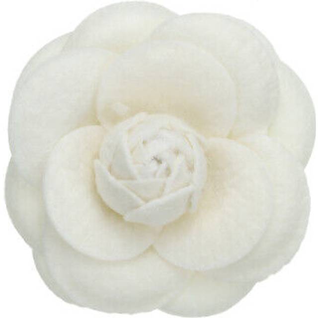 Vintage camellia flower brooches fabric pins corsage for women cream