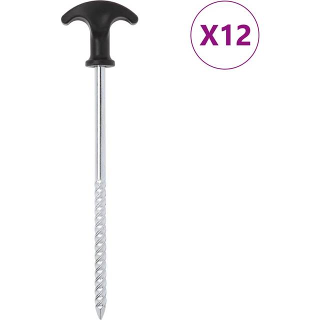 vidaXL Tent Pegs 12 pcs 20 cm Ø7 mm Galvanised Steel
