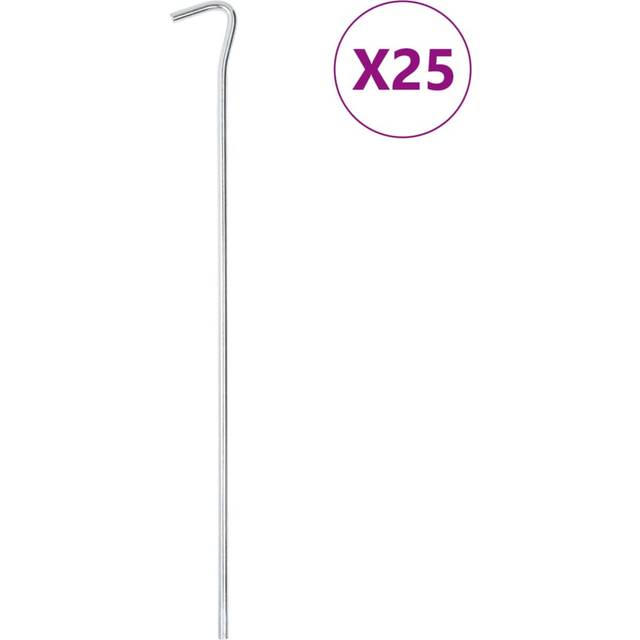vidaXL Tent Pegs 25 pcs 30 cm Ø7 mm Galvanised Steel