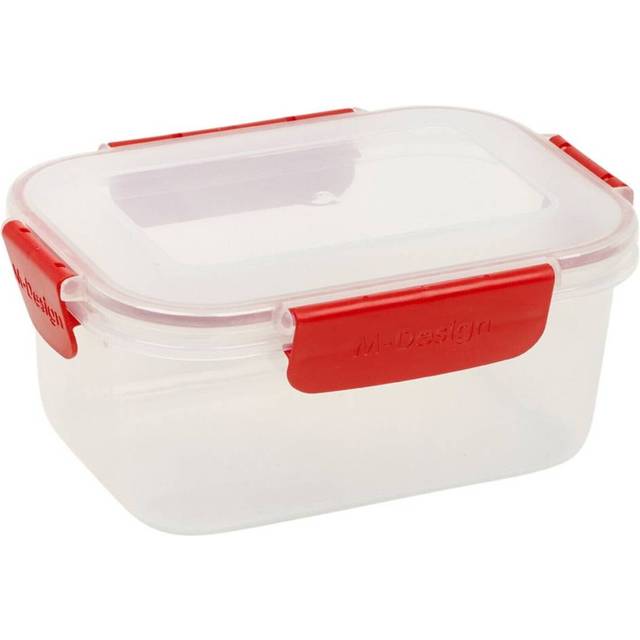 (  1.1 L,   Red) Set of 3 Food Plastic Storage Container Airtight Seal Clip & Lock Lid Dishwasher Safe