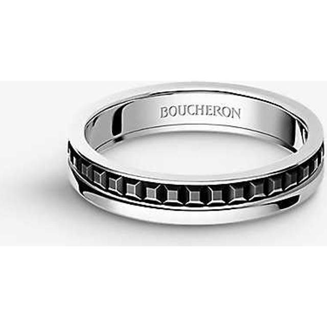 Boucheron Womens White Quatre Black Edition 18ct White-gold Wedding Band 49mm - WHITE