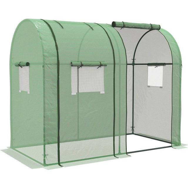 Outsunny Tomato Greenhouse w/2 Roll-up Doors/4 Windows Green, Green