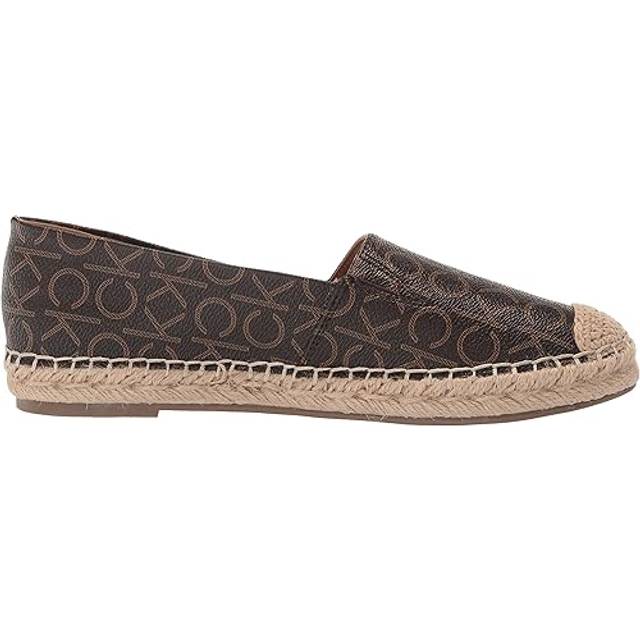 Calvin Klein Women's Popular Ballet Flat  Espresso Logo  9.5