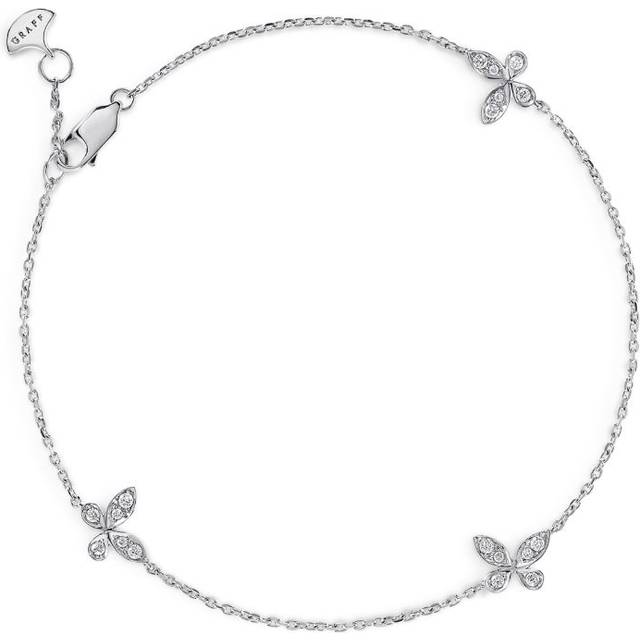 Graff Small White Gold and Diamond Butterfly Bracelet - One size