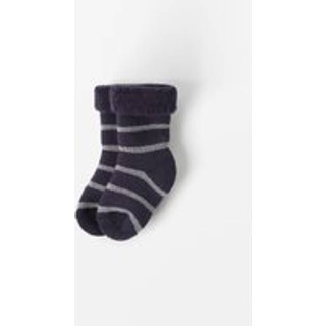Wool Terry Baby Socks - Navy - 9-12m x 19/21